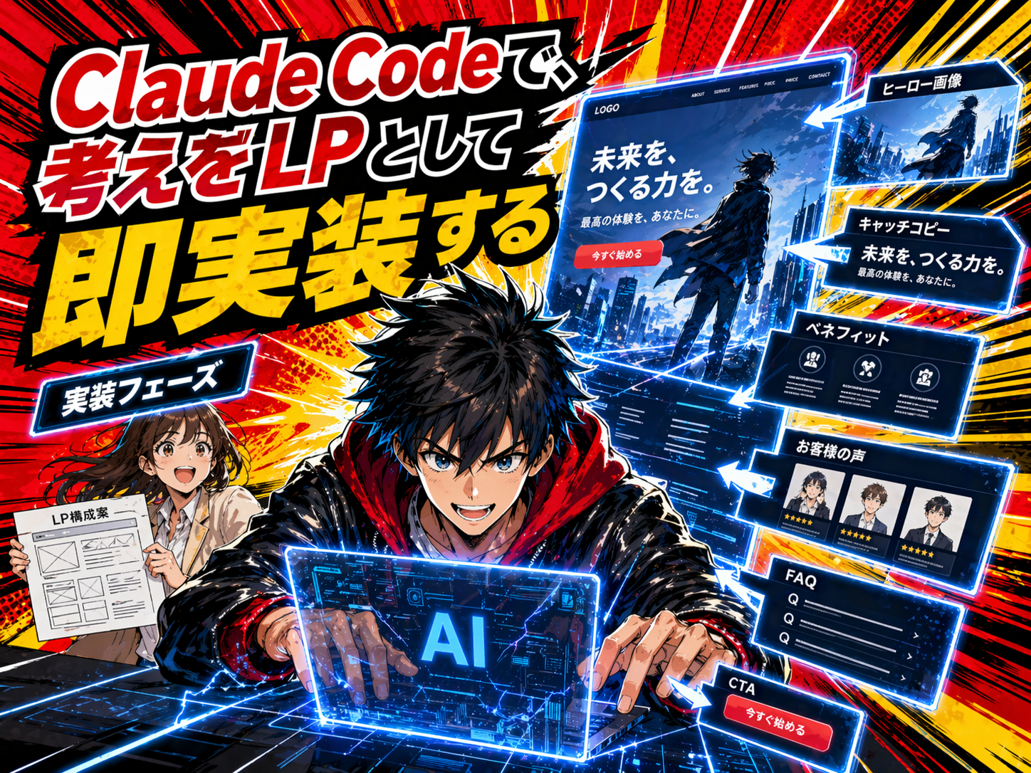 Claude Codeを使ったLP制作のイメージ